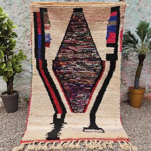 Beni ourain Rug- Moroccan Rug- Berber carpet- Cream Wool Rug- Handmade Rug- White Beni ourain style- Tapis berbere, Teppich