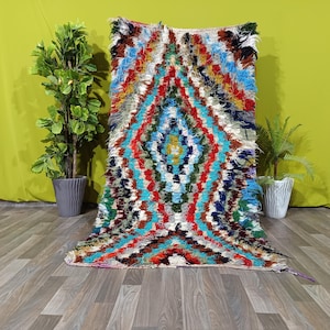 Vintage Moroccan Area Rug - Beni Ourain Bedroom Handmade Rug Runner - Bedroom Rug Moroccan - Berber Wool Rug Handmade