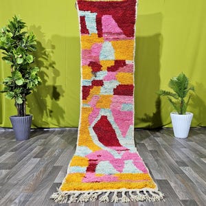 CUSTOM MOROCCAN RUNNER, Moroccan Handmade Runner Rug, Sheep Wool Rug,  Runner Rug, Tribal Berber Carpet, Authentic Abstract Runner Rug.