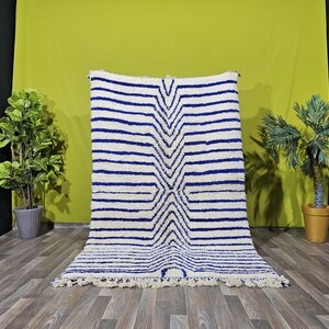 Beni ourain Rug- Moroccan Rug- Berber carpet- Wool Rug- Handmade Rug- White Beni ourain style- Area Rug- Tapis berbere- Teppich.