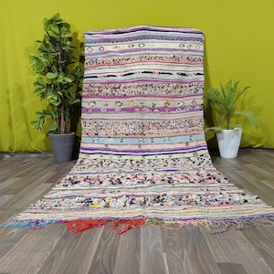 2x 10 ft Vintage Rug ,Runner Rug, Moroccan Rug, Rugs For Hallway, Beige Rug, Hand-Knotted Wool Area Rug, Runner Rug