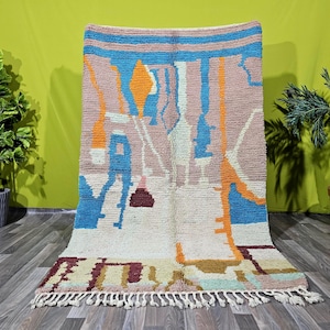 Amazing Multicolored Rug- Custom Fabulous Boujaad Rug- Beni Ourain Rug- Handmade Rug - Moroccan Berber Rug- Traditional Moroccan Carpet.