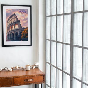 Affiche du Colisée de Rome - Art mural Rome - Art mural Rome Italie - City Break Rome - Impression de voyage Rome - Impression Rome - Carte postale de voyage