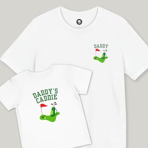 Daddy and Me Outfit for Golfer, Daddy and Daddy&#39;s Caddy Matching Golf Shirt Set, Perfect Gift for New Dad Golfer, Golf Baby Shower Gift