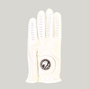 Nur ein Golfer Signature Golfhandschuh, linker Handschuh für Rechtshänder Golfer, weißer Herren Golfhandschuh, weicher Leder Golfhandschuh, Golf Geschenk