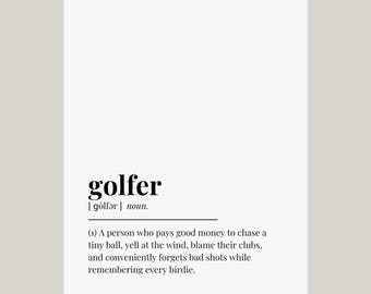 DIGITAL DOWNLOAD - Golf Definition Poster, Matte Vertical Wall Art for Golf Lovers, Funny Golf Decor, Golfer Gift, Funny Golf Poster