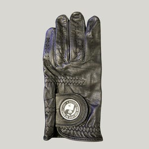 Nur ein Golfer Signature Golf Handschuh, Herren schwarz Golf Handschuh, Golf Geschenk, Linkshänder Handschuh für Rechtshänder Golfer, weicher Leder Golf Handschuh