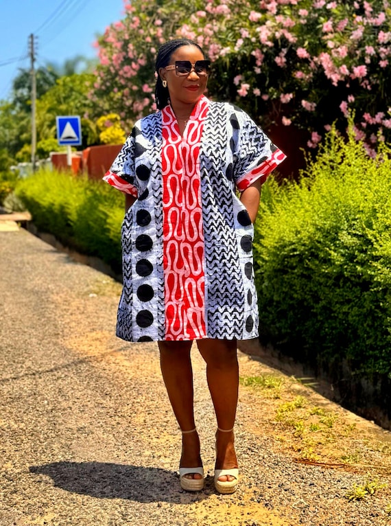 African Wax Print Kaftan Dress: Adire Tie Dye Boubou, US 2-12 - Etsy