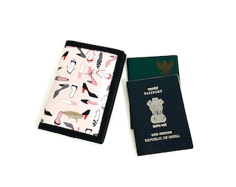 Bonita funda rosa para pasaporte, porta pasaporte para mujer, cartera, fundas para pasaporte, cartera pequeña de viaje, regalo de viaje con tacones altos por menos de 20 dólares