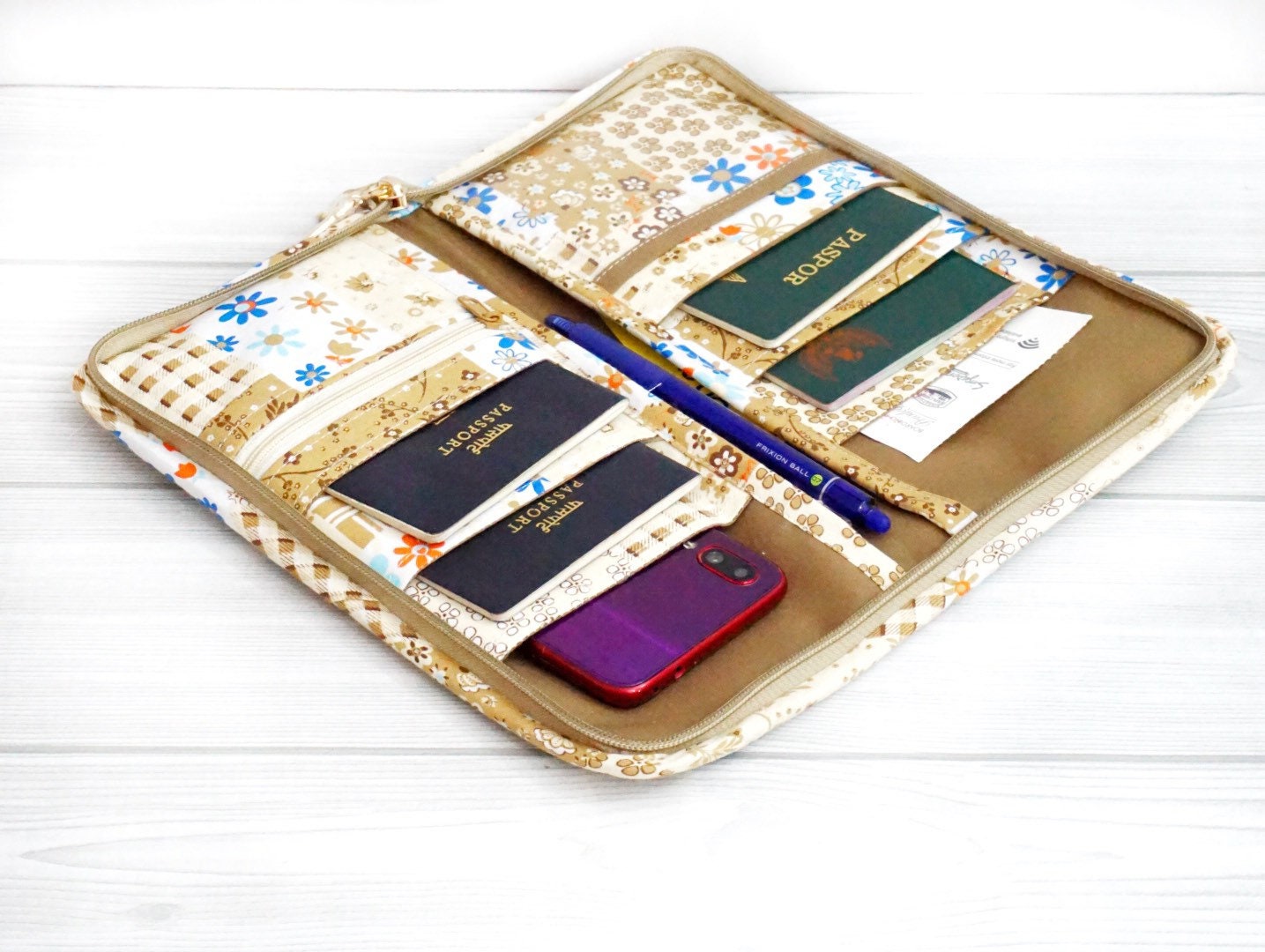 Custom Family Passport Holder for 6 with Zipper Closure Etsy