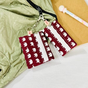 Porte-clés porte-cartes avec fermeture éclair, étui pour capsule pneumatique, joli porte-monnaie, mini pochette en tissu, porte-monnaie portefeuille, pochette EDC, cadeaux pour elle