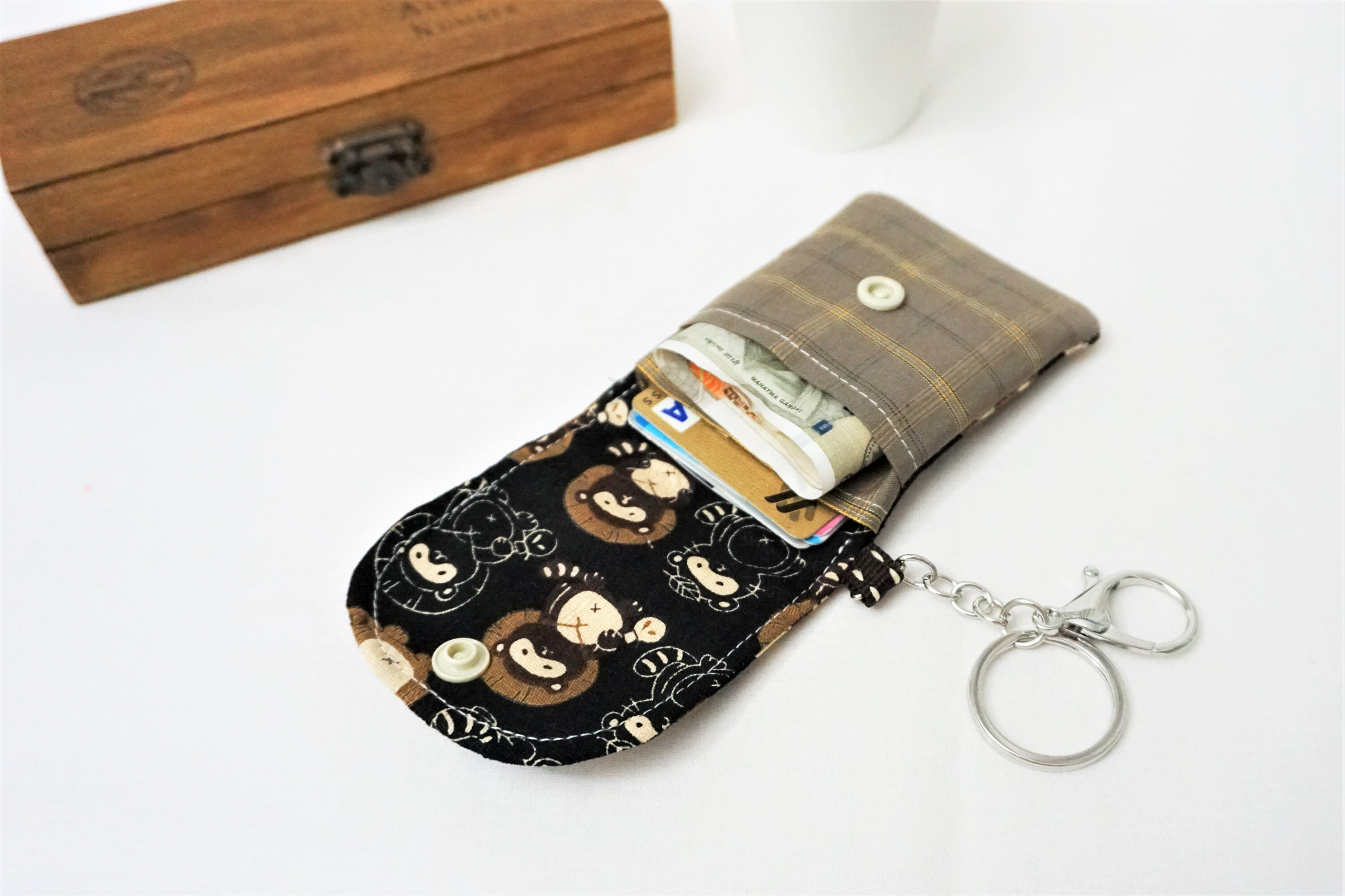 Mini Keychain Wallet Cardholder Card Wallet Keyring Etsy