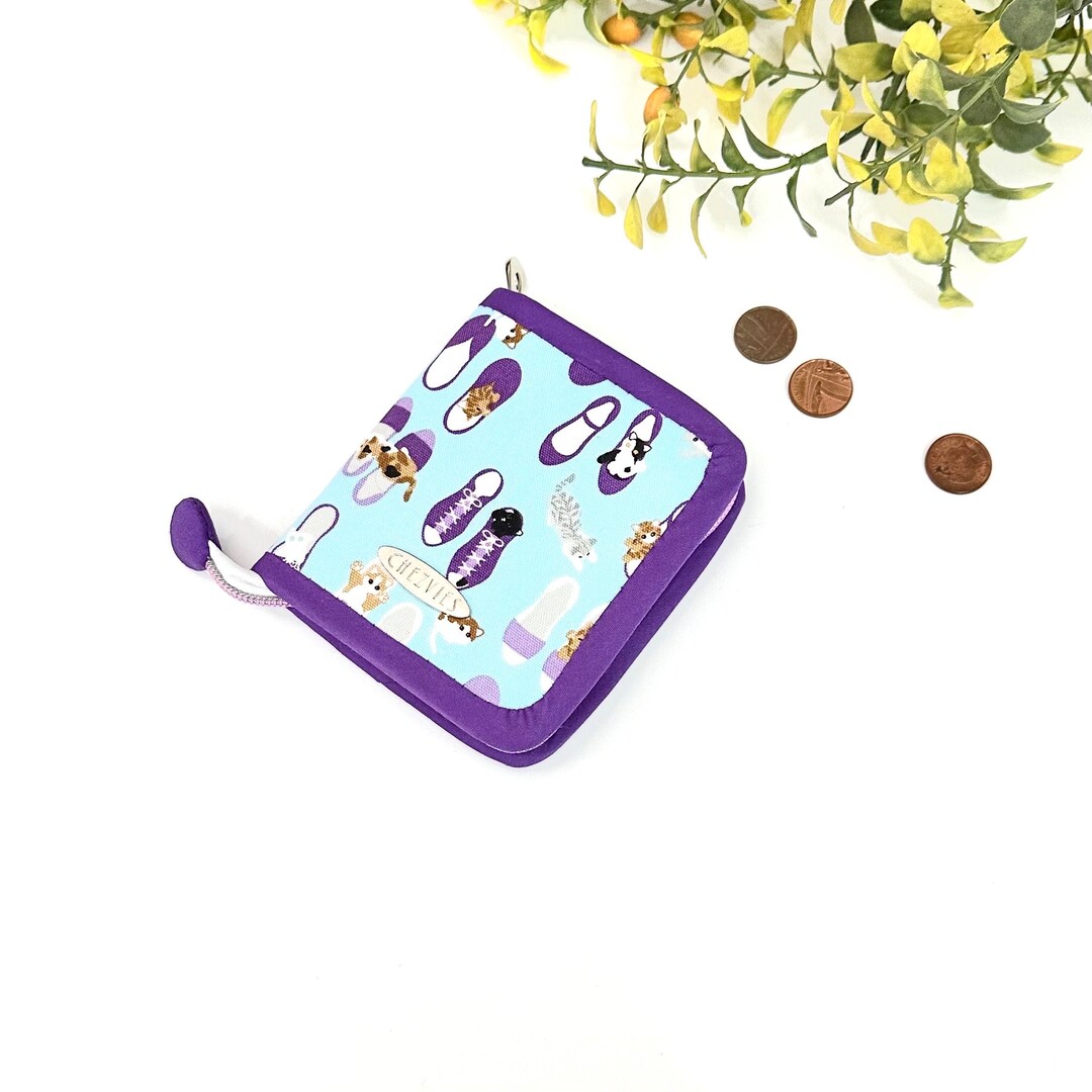 Blue Purple Small Zipper Wallet for Women Cardholder Wallet Etsy