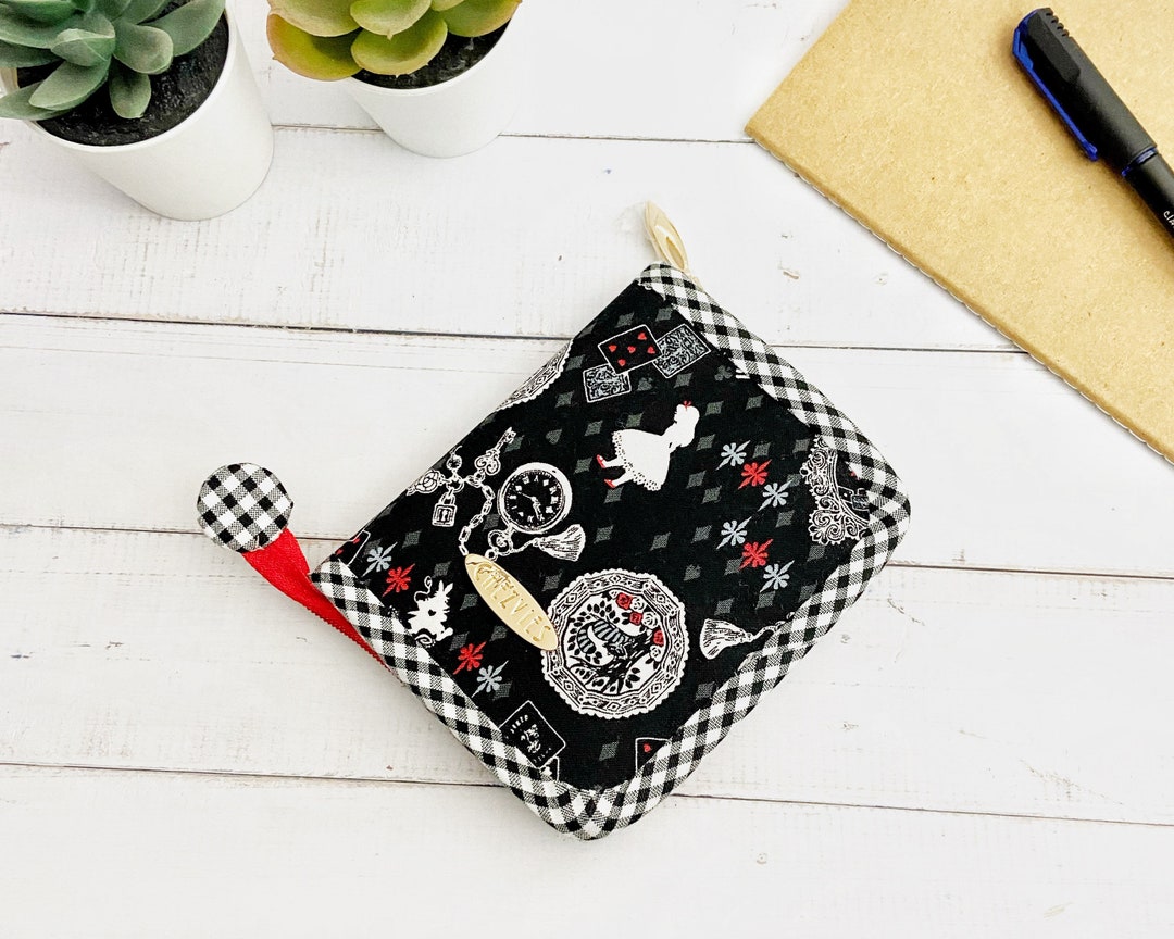 Buy Small Zipper Wallet for Woman, Black Red Wallet, Small Purse, Cute