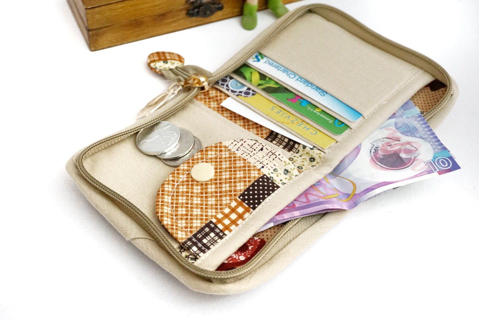 Small Bifold Wallet for Women Zip Around Card Wallet Cute Etsy