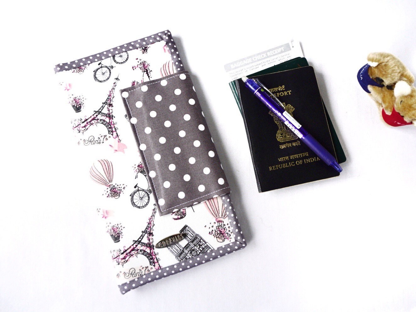 Large Family Passport Holder for 6 Travel Wallet Paris Theme Etsy