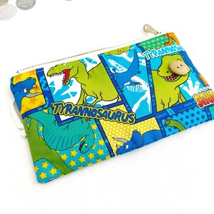 Dinosaurussen portemonnee, kleine tweevoudige portemonnee voor jongens, gamekaarthouder portemonnee, portemonnee voor kinderen, cadeau voor jongens, handgemaakte portemonnee afbeelding 2
