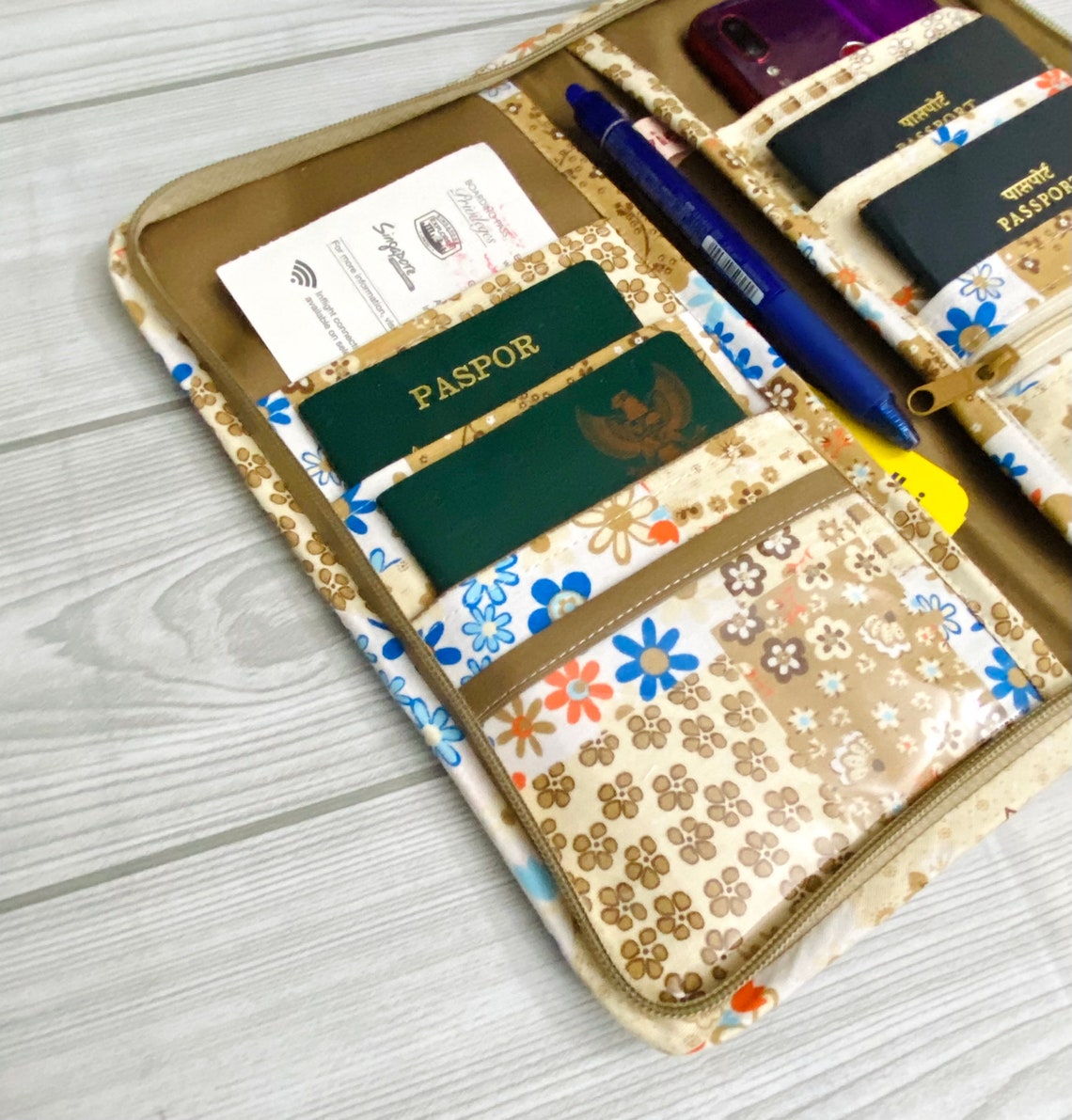 Custom Family Passport Holder for 6 with Zipper Closure Etsy