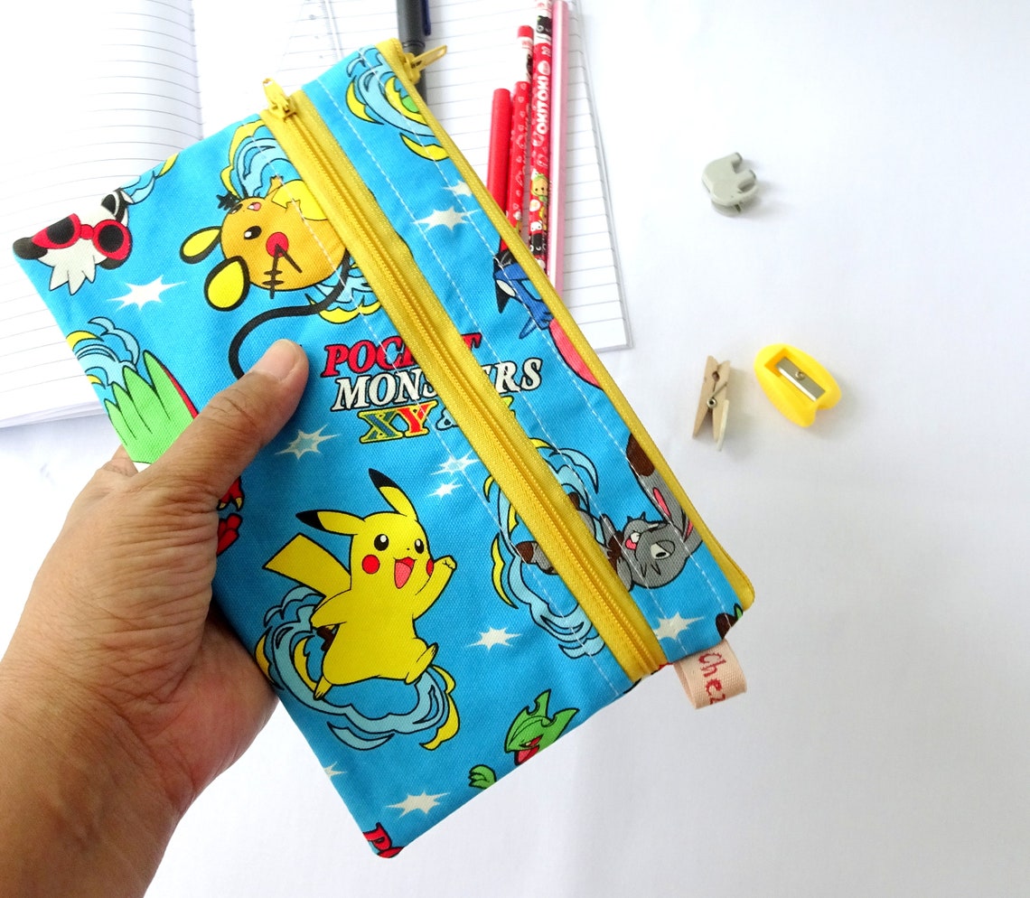 Pokemon Pencil Case for Boys Double Zipper Pencil Pouch Etsy