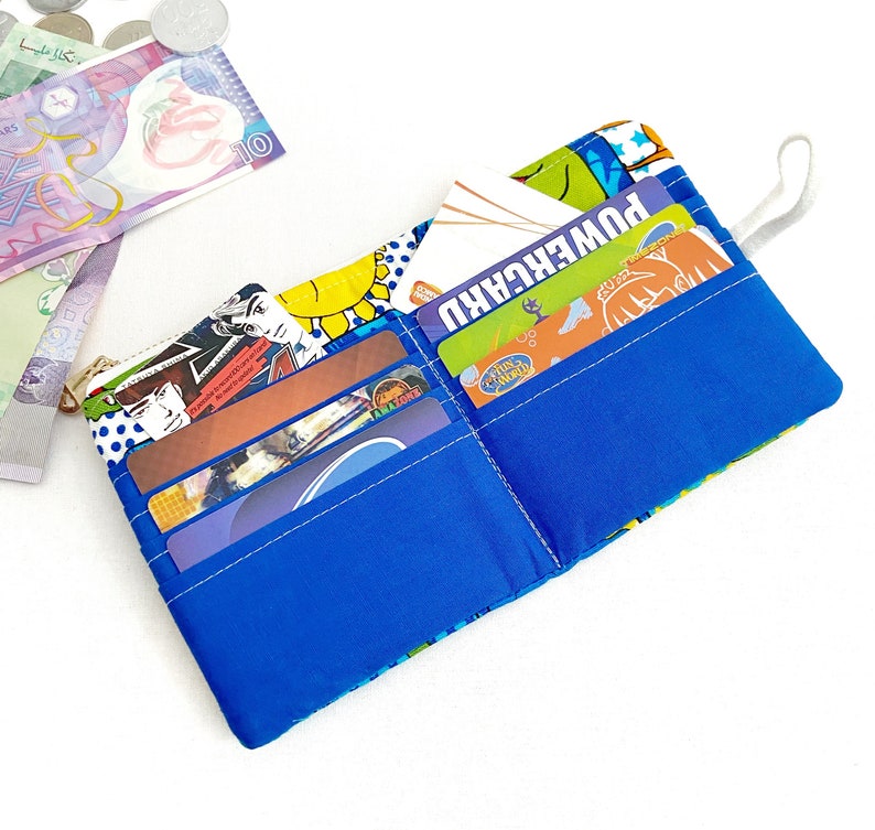 Dinosaurussen portemonnee, kleine tweevoudige portemonnee voor jongens, gamekaarthouder portemonnee, portemonnee voor kinderen, cadeau voor jongens, handgemaakte portemonnee afbeelding 5