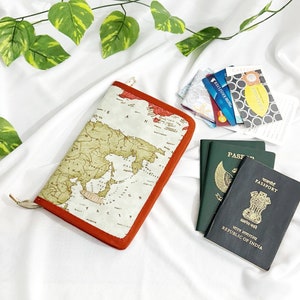 Cartera de pasaporte de viaje del mapa mundial, cubierta de pasaportes, titular del pasaporte, regalo menor de 50 años
