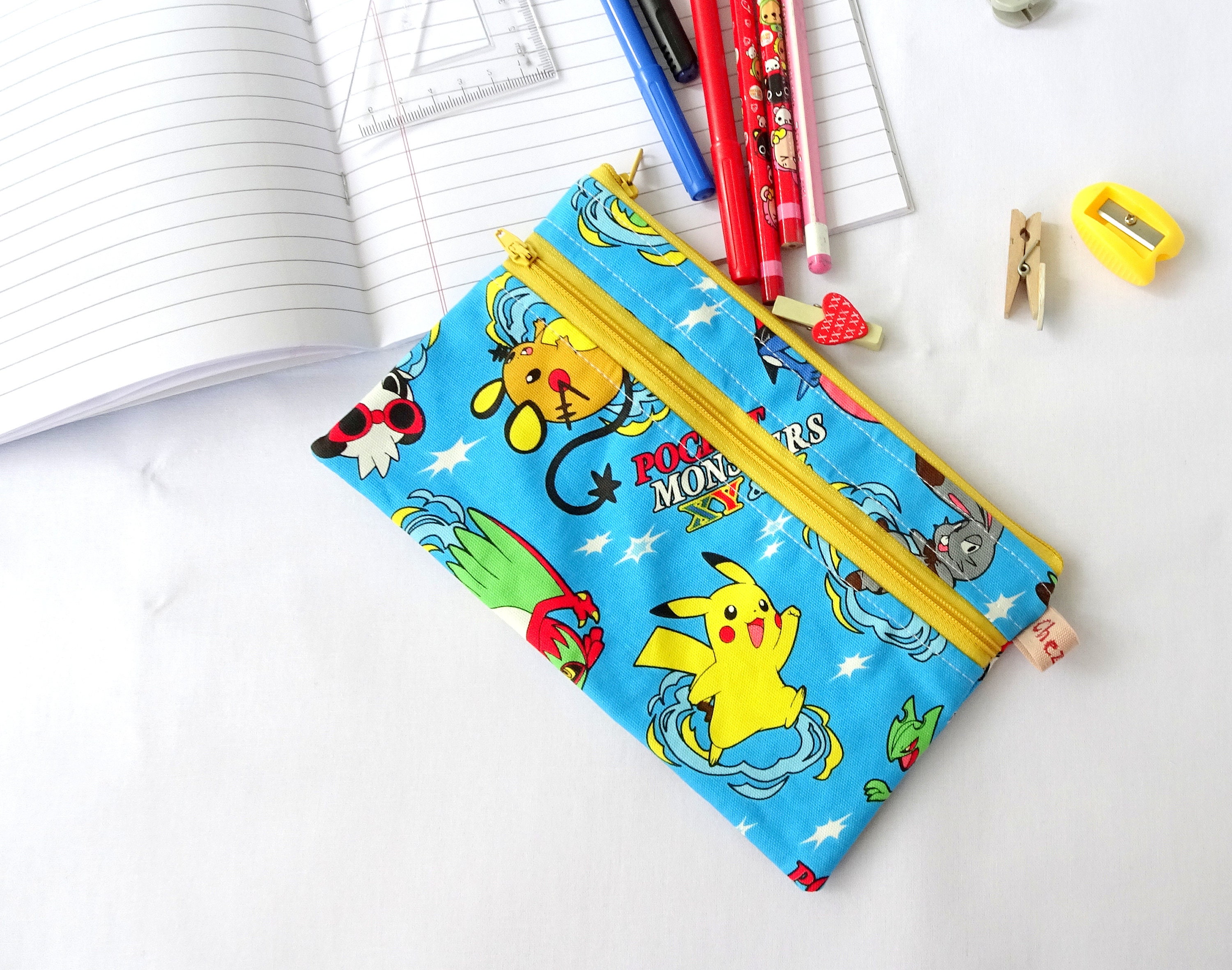 Pokemon Pencil Case for Boys Double Zipper Pencil Pouch Etsy