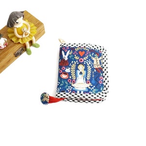 Blue Alice in Wonderland  Wallet, Small Zipper Around Wallet for Women, Gift for Her