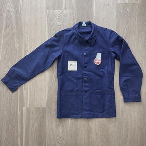 Vintage French veste / veston work wear Bleu de travail dead stock / unworn dark blue