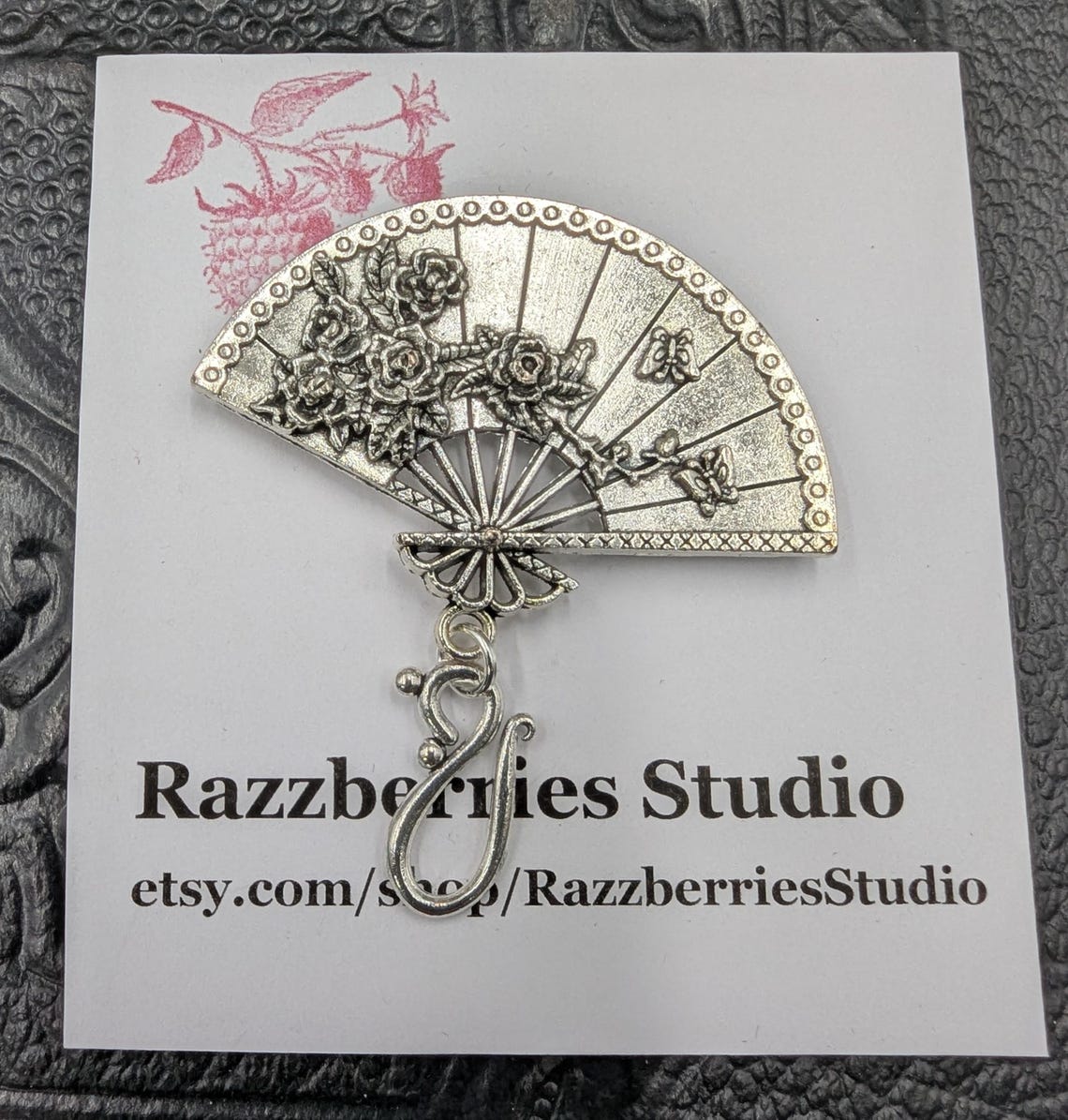 Magnetic Brooch Pin With Hook Floral Fan Silver or Bronze Portuguese ...