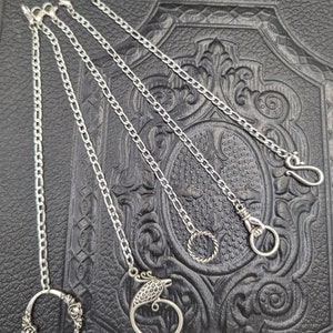 Chatelaine Chains 5&quot; Add-on Accessories Silver Rings & Hook Set of 5, or Individual Chains