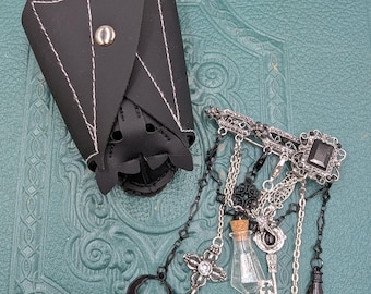 Black Bat Pouch with Kilt Pin Option