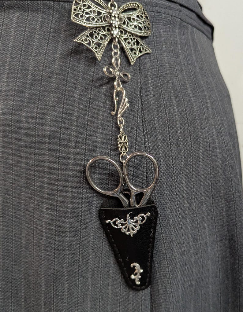 Chatelaine Tools - Vinyl Scissors Case With Fob Silver or Bronze ...