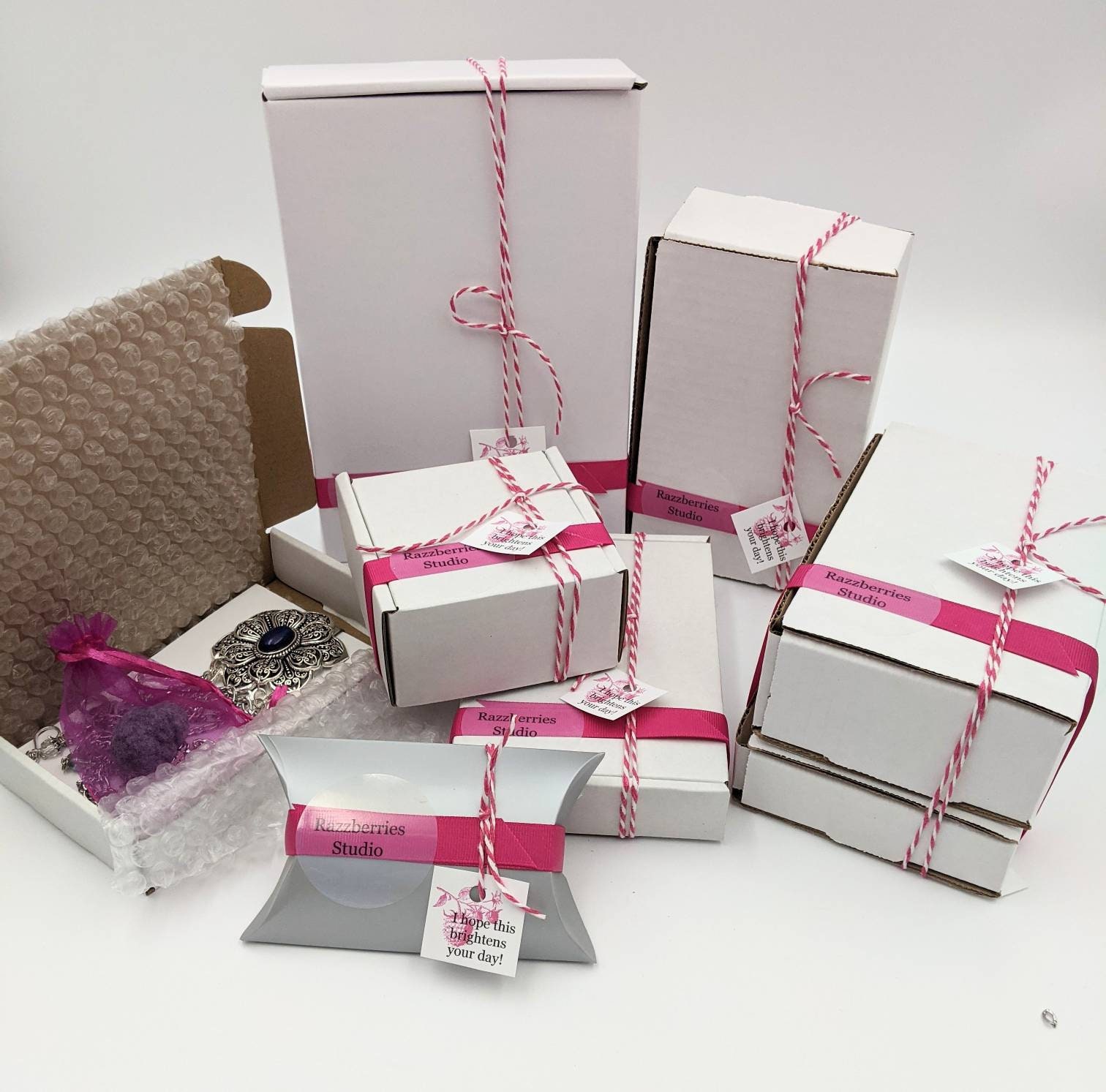 Round Floral Chatelaine with Waist Clip  5 Chains and Hooks for Fiber Arts