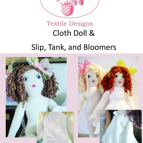 Pattern 18" Cloth Doll Includes Embroidery Pattern for Face Instructions for Hair Detailed Tutorial and Pictures