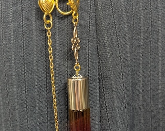 Chatelaine Tools - Small Glass Perfume Bottle 3 ml Gold Cap and Clasp with Rollerball