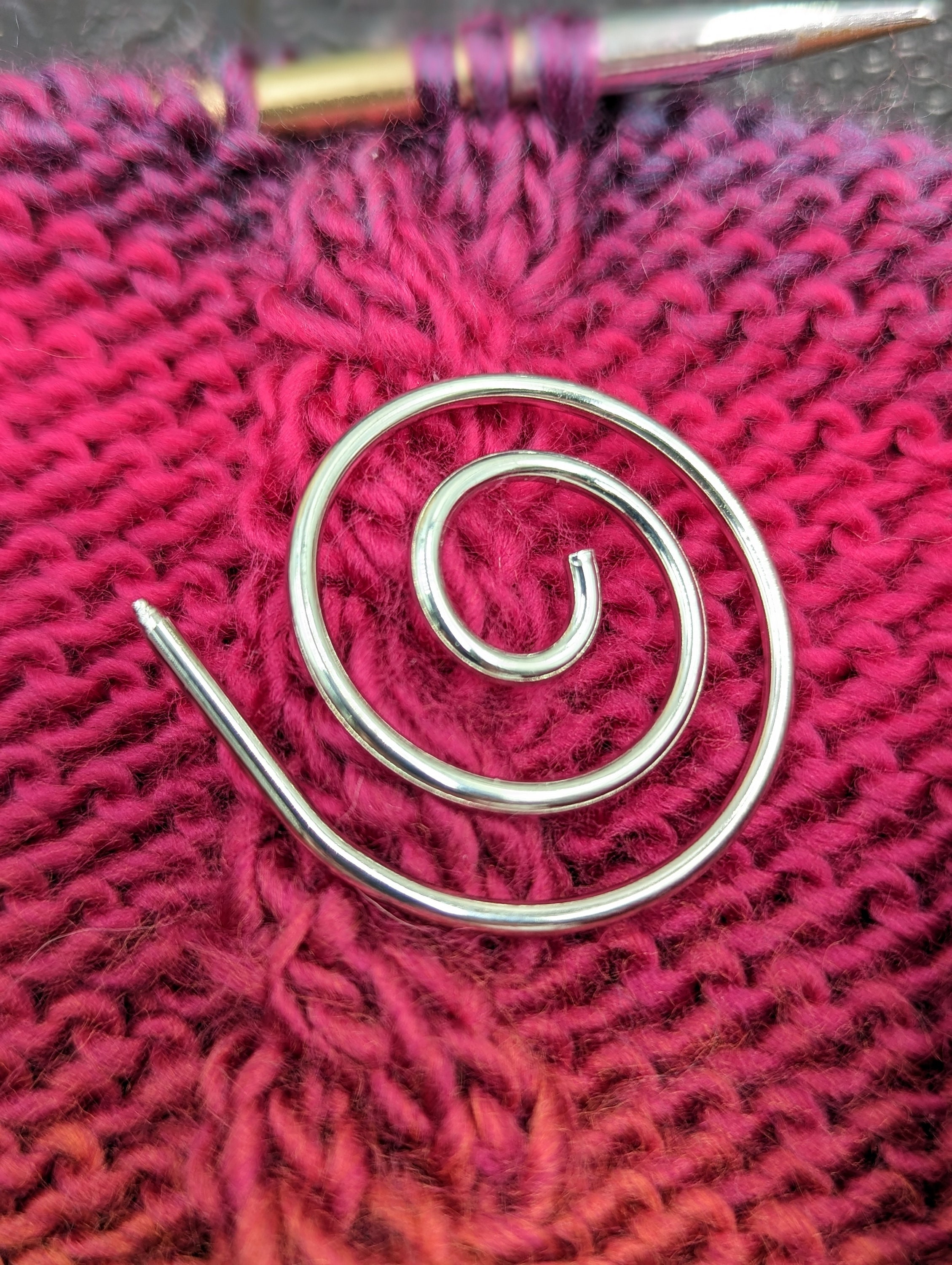 Spiral Knit Pin, Stitch Keeper, Arthritis Ring, Crochet Gift, Knitting Gifts,  Yarn Guide, Stitch Keeper, Gifts for Her, Christmas Gift Ideas 