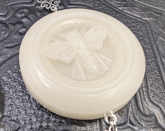 Chatelaine Tools - Bee Thread Waxer on a Chain with Clasp Organic Beeswax Handmade Silver or Bronze