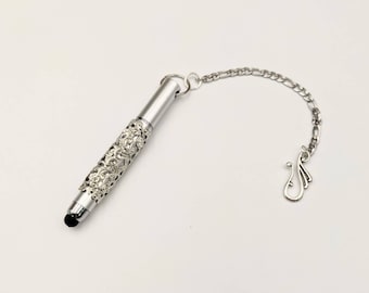 Chatelaine Tools - Mini stylo à encre et stylet sur une chaîne argent ou bronze