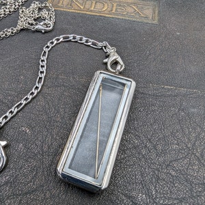 Chatelaine Necklace - Glass Box Needle Case - on a Chain with Clasp - Classic