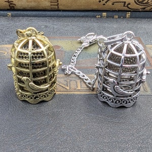 Chatelaine Tools - Bird Cage Thimble Holder on a Chain With Thimble ...