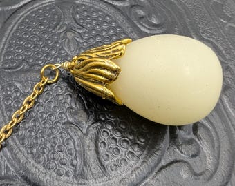 Chatelaine Tools - Gold Finish Lily Thread Waxer on a Chain with Clasp Organic Beeswax Handmade