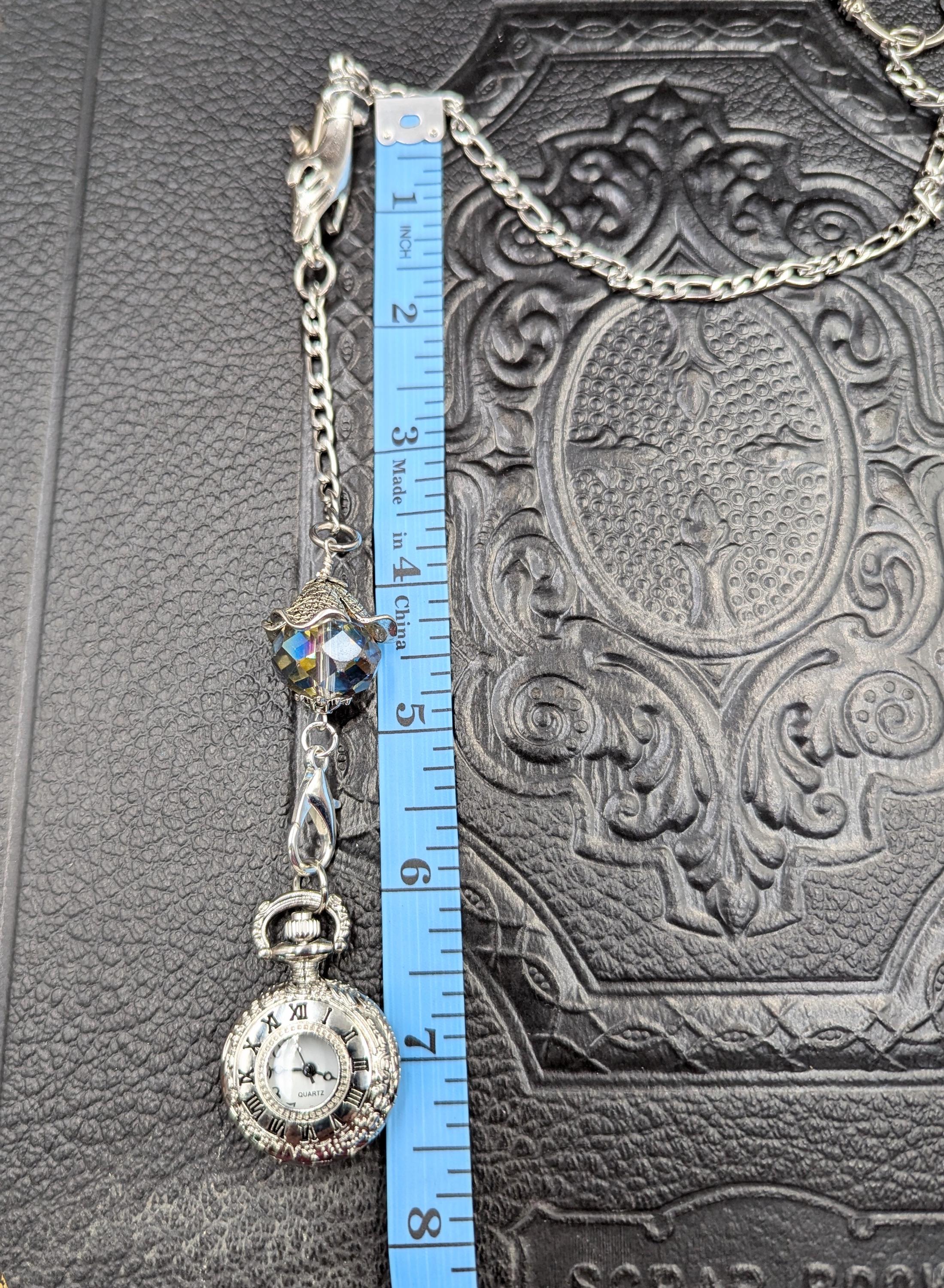 OROLOGIO DA TASCA VITTORIANO LUNGO ARGENTO MASSICCIO 835 E PIETRA - Foto 5