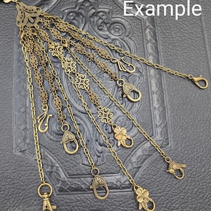 Chatelaine Chains 5&quot; Add-on Accessories Bronze Clasps Set of 5, or Individual Chains
