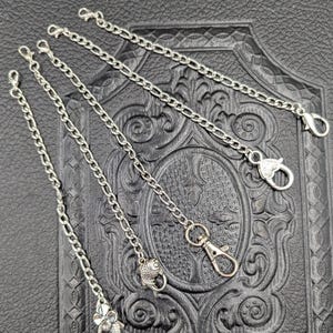 Chatelaine Chains 5&quot; Add-on Accessories Silver Clasps Set of 5, or Individual Chains