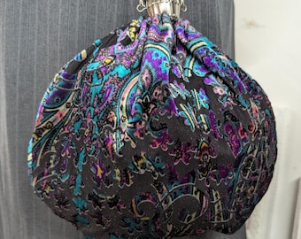 Gate Top Chatelaine Purse 5 Velvet Colors with Bronze or Silver Hardware