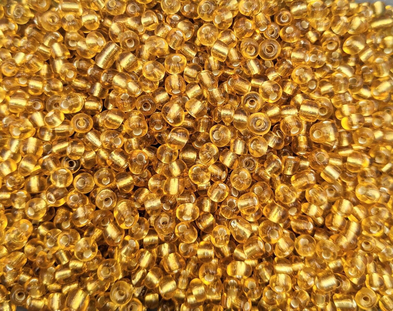 Amber Gold Lined 6/0 Glass Seed Beads 10g - 100g Packets - Etsy