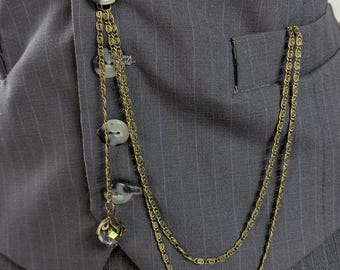 Bronze Albert Watch Chain with or without Heart Shaped  Pocket Watch  Necklace Chain Incuded