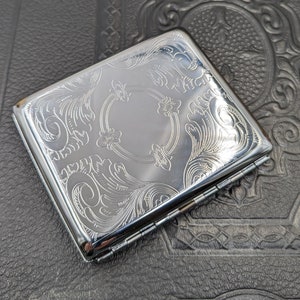 Chatelaine Accessories - Stainless Steel Engraved Sewing Case with Sewing Notions for Chatelaine