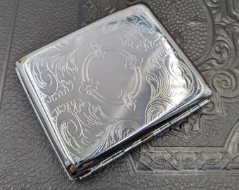 Chatelaine Accessories - Stainless Steel Engraved Sewing Case with Sewing Notions for Chatelaine