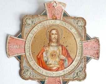 Jesus sacred heart cross home protection